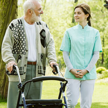 Senior man relaxing at an adult family home